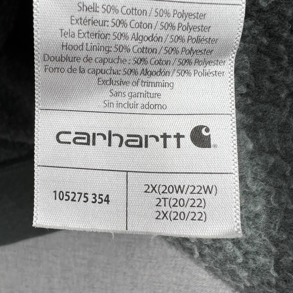 Carhartt Women's 2X Relaxed Fit Midweight C Logo Graphic Sweatshirt Green - Picture 9 of 10